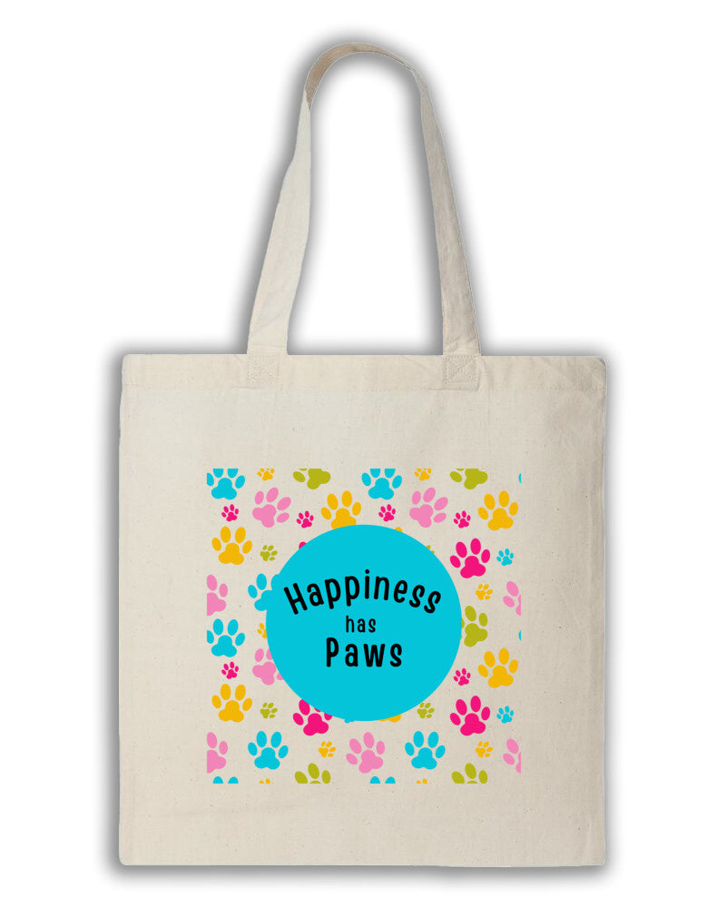 Happiness Has Paws Tote Bag