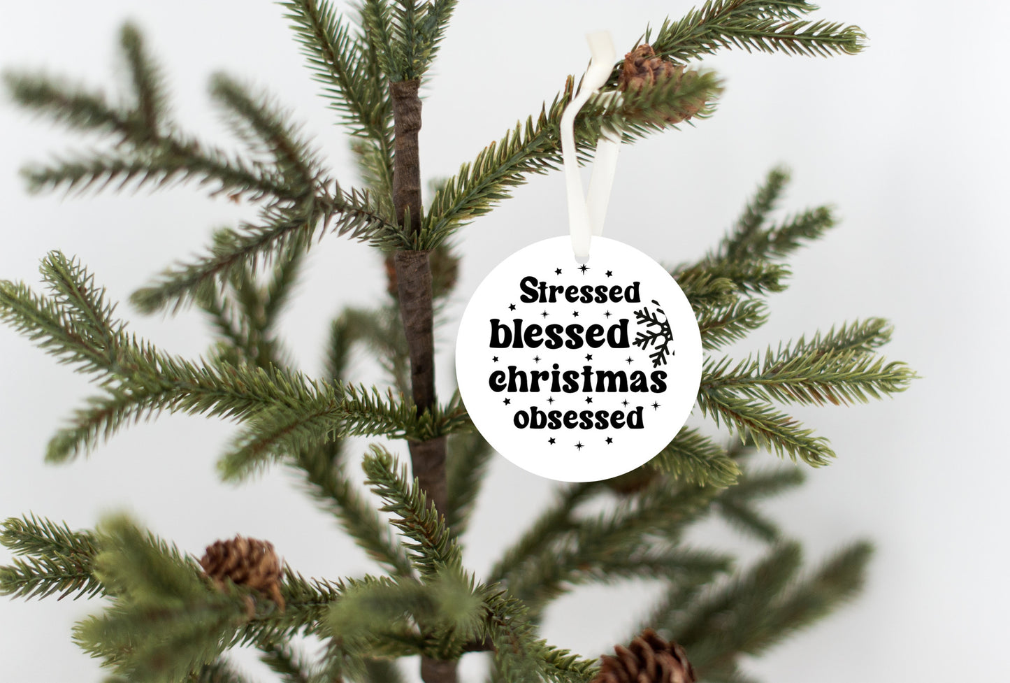Stressed, Blessed Christmas Obsessed Ornament