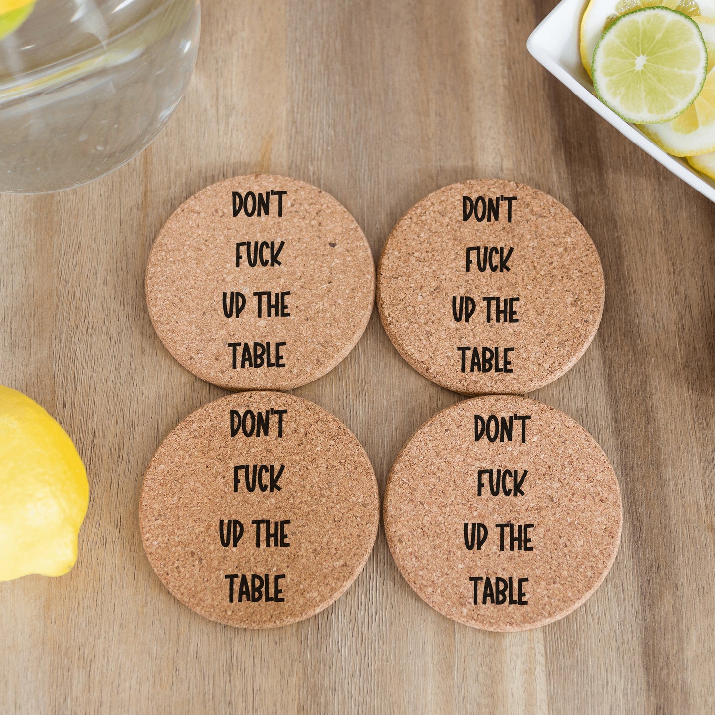 Don't Fuck Up The Table Cork Coasters Christmas