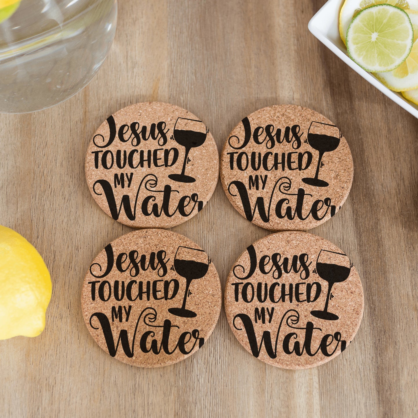 Jesus Touched my Water Cork Coasters Christmas